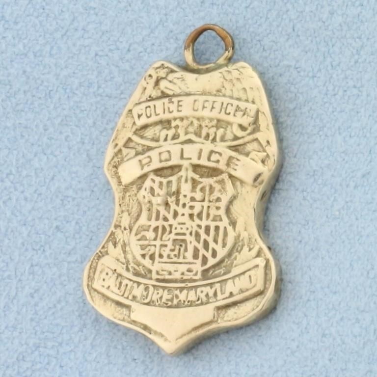 Vintage Baltimore Police Department Pendant in 14k