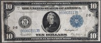 1914  $10 Federal Reserve Note  Boston   VF