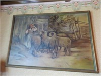 SHEEP AND THE SHEPARDESS PAINTING BY ANNA