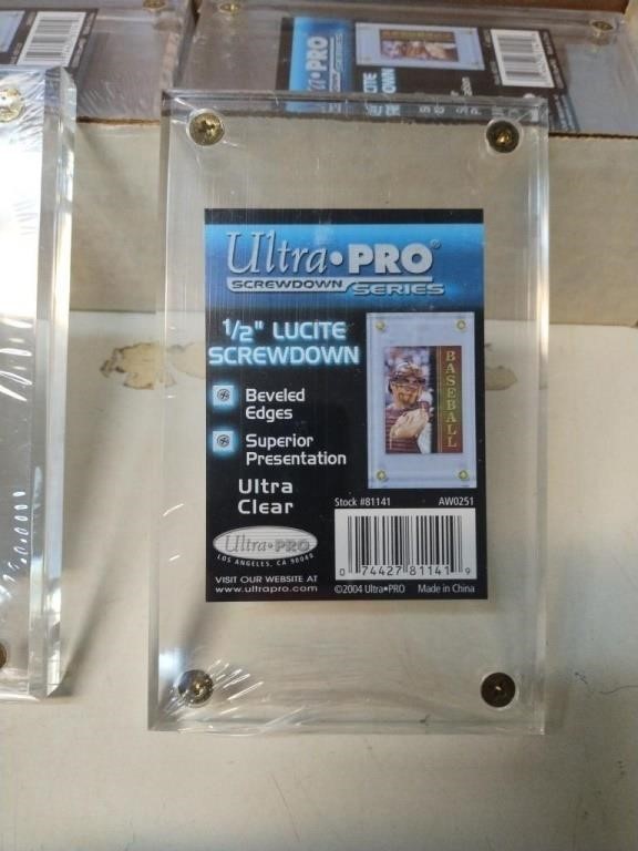LOT OF 10 ULTRA PRO LUCITE CARD HOLDERS