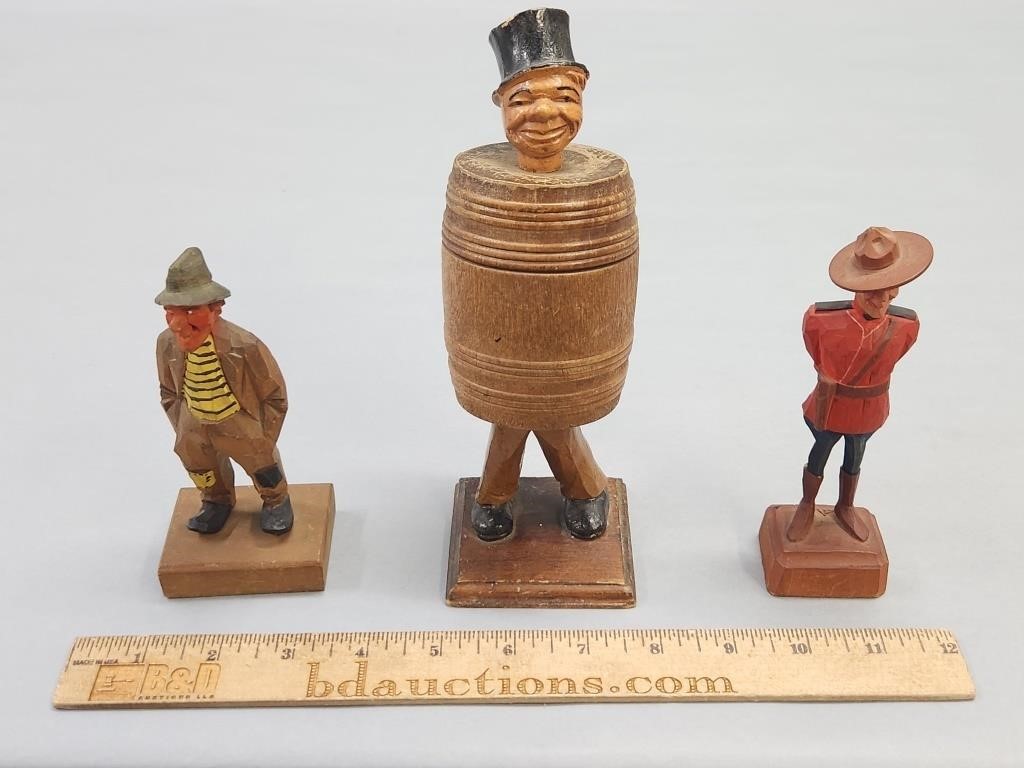 Carved & Painted Wood Figures