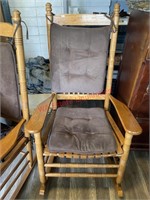 Another Sturdy Wood Cushioned Rocking Chair (back
