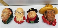 4PC BOSSONS 1960s CHALKWARE-HEADS ENGLAND