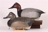 Pair of Hen & Drake Canvasback Duck Decoys by Ed