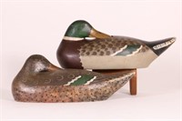 Pair of Hen & Drake Mallard Duck Decoys by Serf