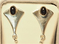 $110. S/Sterling Silver Onyx Earrings
