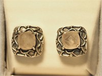 $180. S/Silver Rose Quartz Earrings