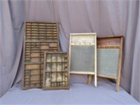 2 PRINTER TRAYS, 2 WASHBOARDS, TOP NOTCH &
