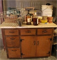 Cabinet w/ assorted items