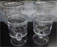 Lot of Heavy Glass Candle Holders