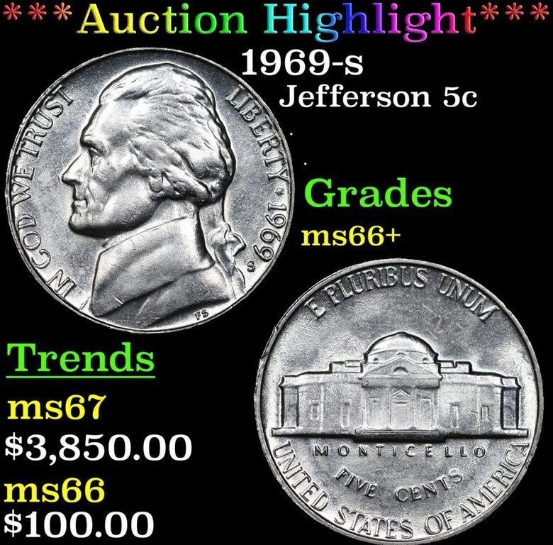 ***Auction Highlight*** 1969-s Jefferson Nickel 5c