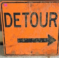 Decommissioned Detour Sign. 24" x 24". #LYS.