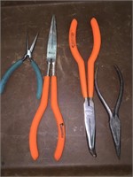 Box lot of 4 needle nose pliers