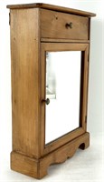 Petite armoire en bois vintage avec porte miroir *