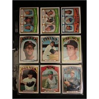 (9) 1972 Topps Baseball Hof Cards Nice