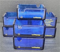 (K) Lufthansa Airlines Cobalt Ashtrays 4.5" By