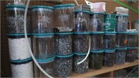 25 Storage Containers & Smaller Jars w/Contents