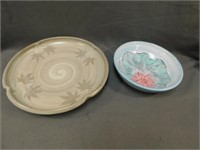 Pottery Heavy platter, 1.75" T, 13" W. Glazed