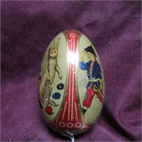 Antique Victorian tin Easter egg. Candy