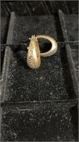 Sterling silver wide hoop hinged clasp earrings