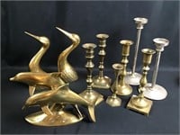 brass candlesticks and others