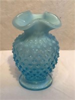 Fenton "Hobnail" Blue Mini Art Glass Vase