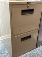 2 drawer tan filing cabinets
