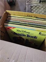 Vintage LP Records in Box, Mostly Disney