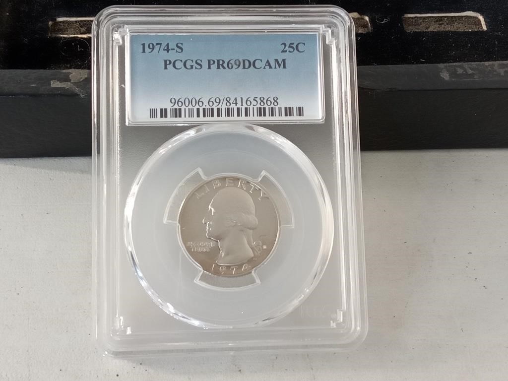 1974 s Washington quarter PCGS PR69 DCAM