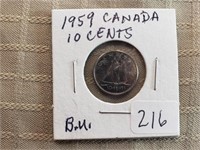 1959 Canada 10 Cents BU