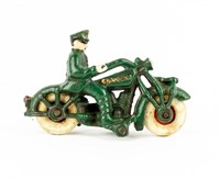 1930s Cast Iron Champion Police Motorcycle Toy