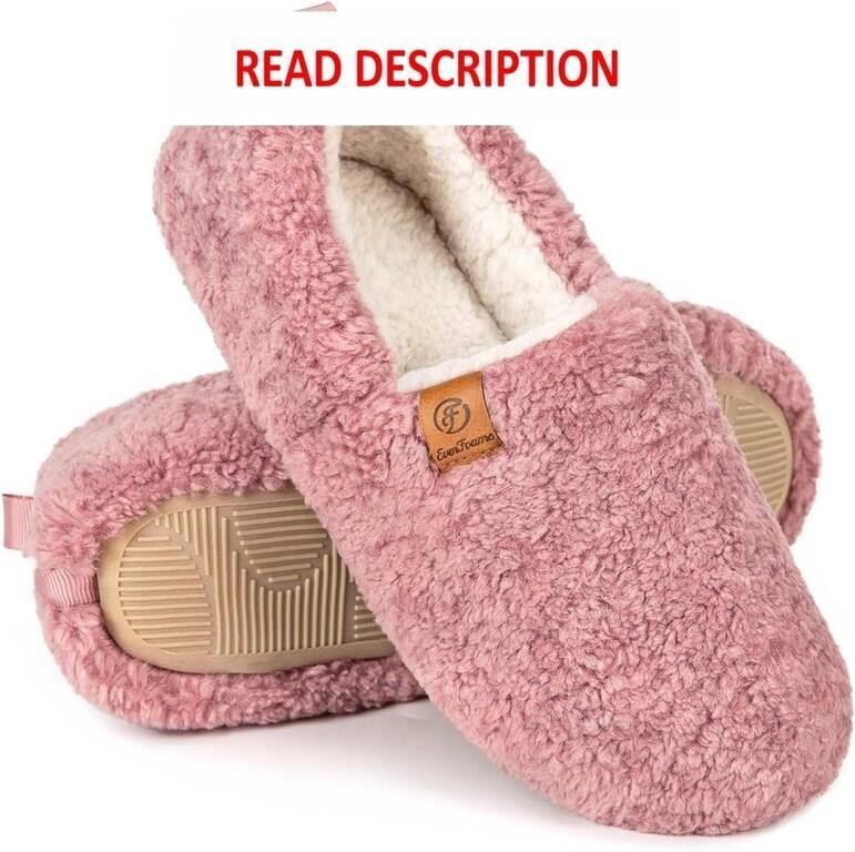 EverFoams Womens Soft Curly Slippers 7-8 Pink
