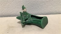Mid Century Treasure Craft Small Elf On Log