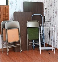 Folding Table, Chairs, Step Stool, Assorted