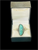 Big Sterling Silver Turquoise ring sz 7 1/2