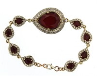 Vintage Style Pear Cut 34.30 ct Ruby Bracelet