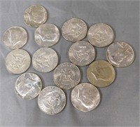 (14) Assorted Date Kennedy Half Dollars.
