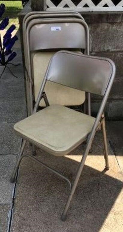 Four Metal Folding Chairs