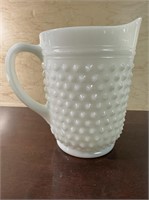 Hobnail milk glass pitcher