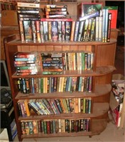 Art Deco walnut bookcase w/books