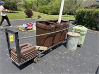 Garbage Can Rolling Carrier With Garbage Cans