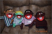 Four Sesame Street Puppets