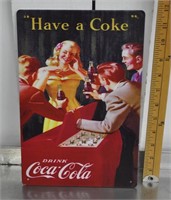 Coke repro metal sign,  11x8