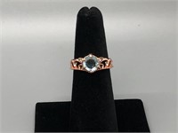 Copper and Aquamarine Ring