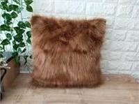 LIGHT BROWN FAUX FUR PILLOW