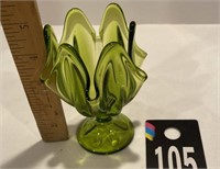 Vintage Green Viking Glass Mid Century Epic Vase