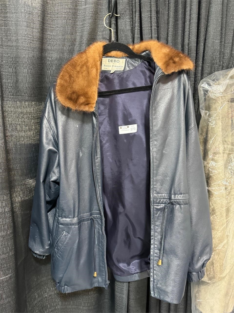 Rocco D'Amelio Leather & Fur Trim Ladies Coat