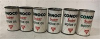 6 Conoco Super Motor Oil tin can banks