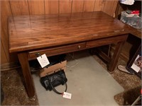 BEAUTIFUL VINTAGE ALL WOOD DESK TABLE W/DRAWER