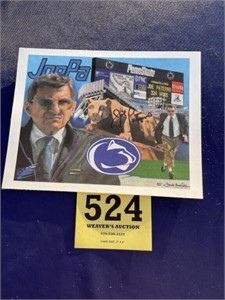 Photo of Joe Paterno
With certificate of